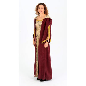 Vestido Medieval Con Capucha Blanca -Trajes Medievales Para Mujer